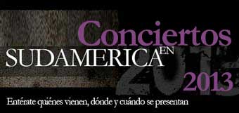 CONCIERTOS EN SUDAMERICA 2013